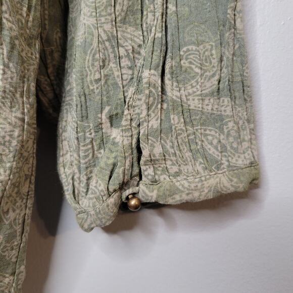 CJ Banks top women's size 3X green floral lace paisley print flowy boho shirt - Picture 7 of 11